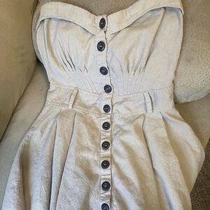 Elegant Beige Button-Down Dress